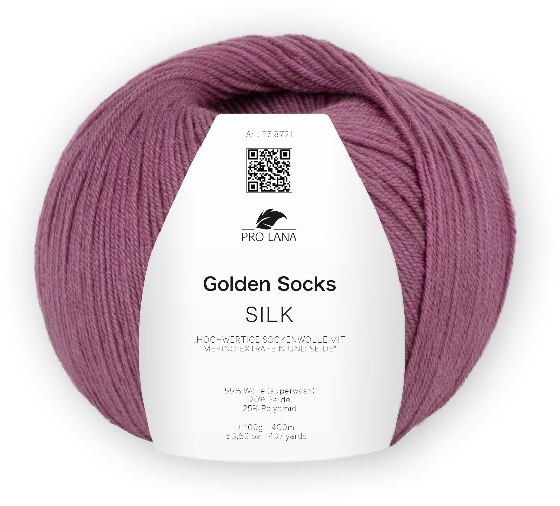 Silk Golden Socks - 4-fach Sockenwolle von Pro Lana 0044 - pflaume