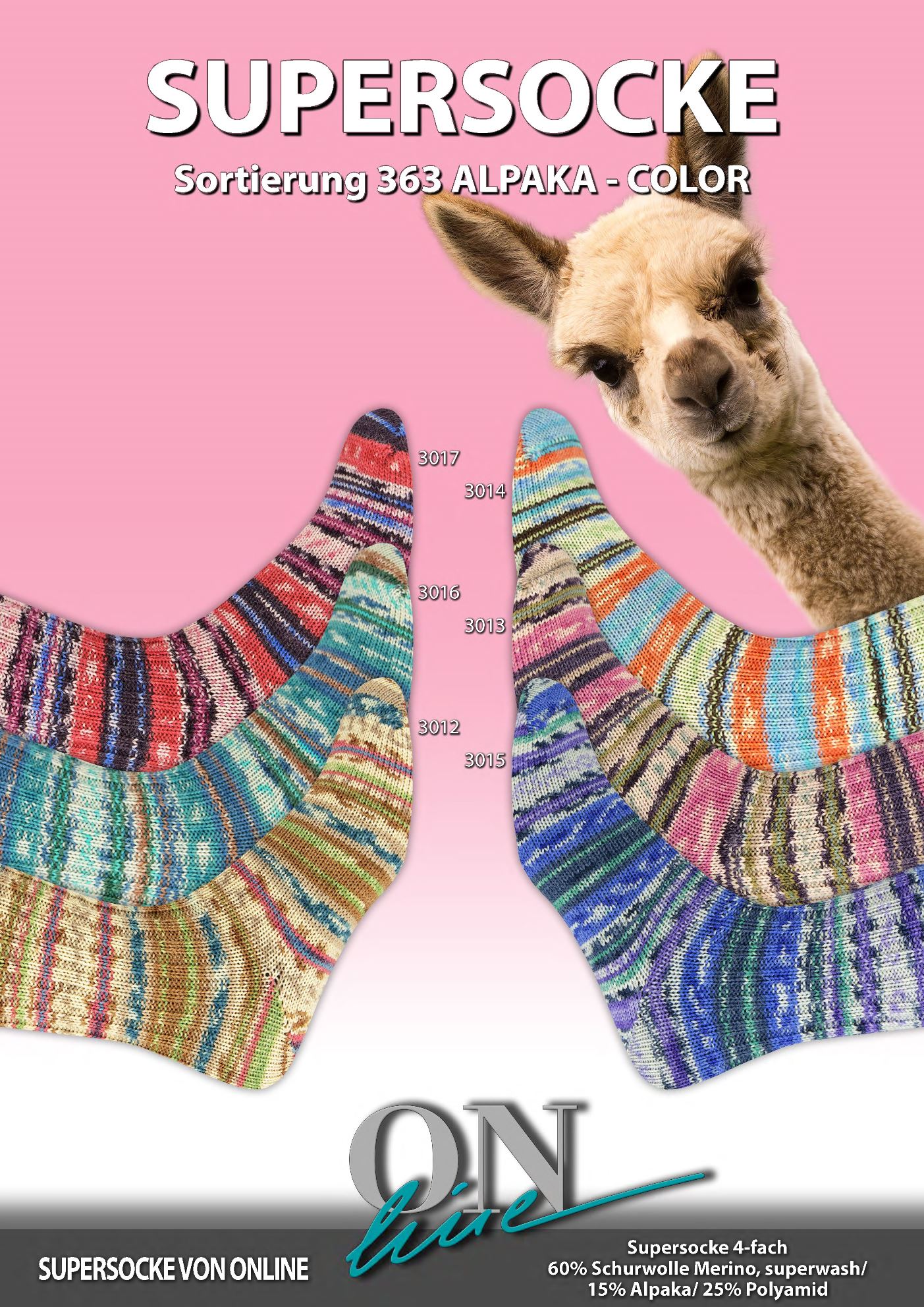 Supersocke Alpaka Color 4-fach von ONline 3016