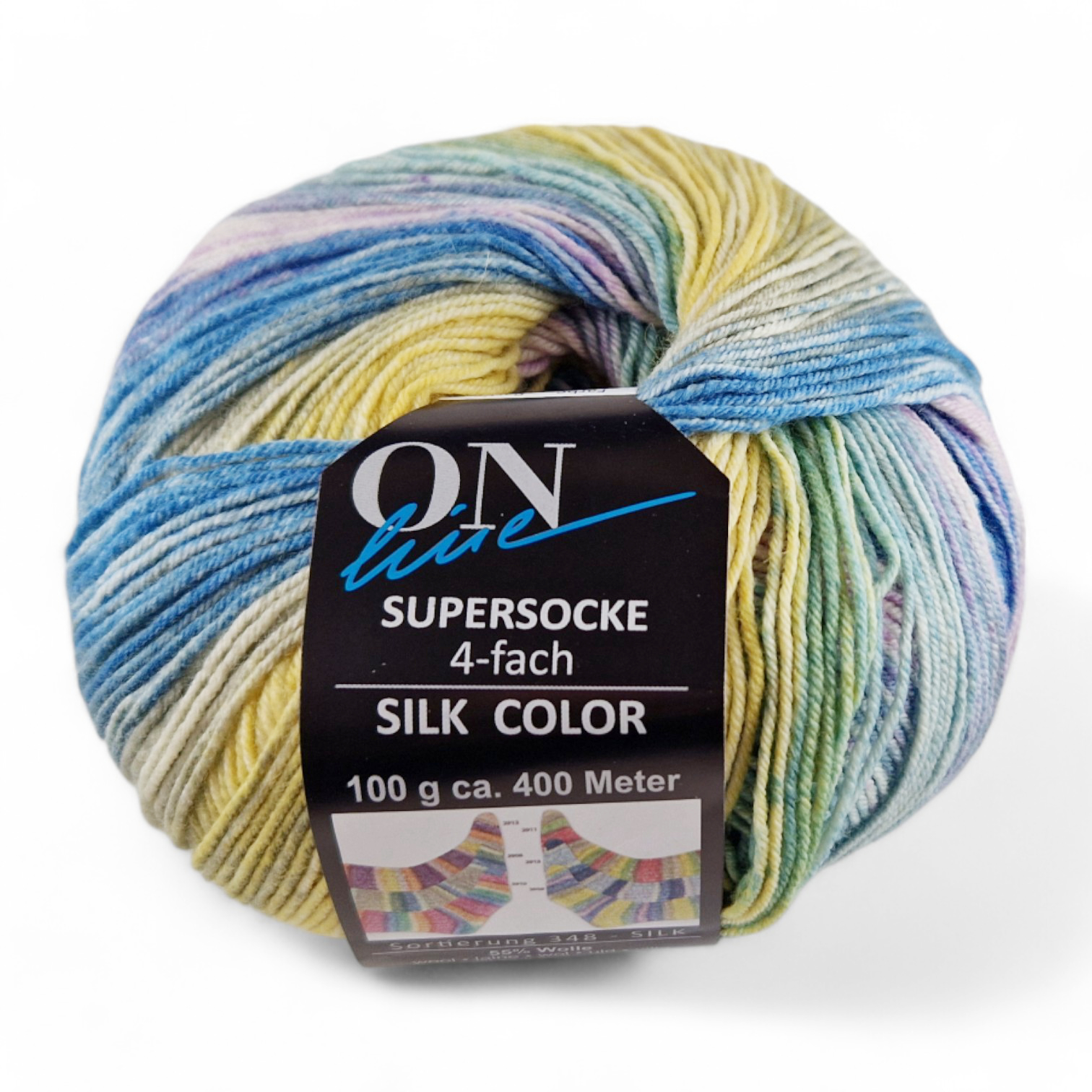 Supersocke Silk Sort. 348 Color 4-fach von ONline 2909