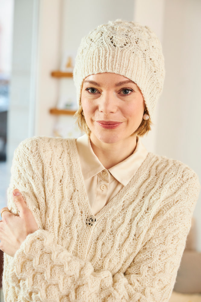 Jacke mit Ajourmuster | Anleitungsheft + Wolle Alpaka deluxe  | Stricken | Pro Lana, Christophorus Verlag