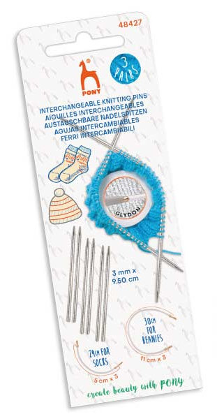 Nadelspitzen Set 3 Pairs ( Trio Set ) 24 & 30 cm - flexible Nadelspiele von Pony