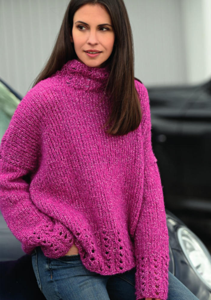 Stehkragenpullover | Anleitungsheft + Wolle Lavello Linie 465  | Stricken | ONline