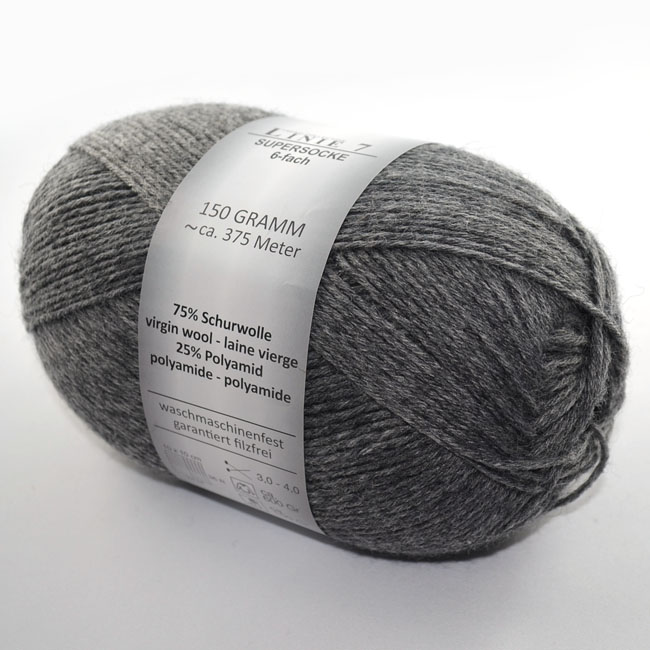 Supersocke 6-fach Linie 7 Uni von ONline 0106 - grau