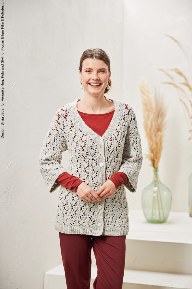 Strickjacke Flow | Anleitungsheft + Wolle Merino Stretch  | Stricken | Veronika Hug, Woolly Hugs, Christophorus Verlag