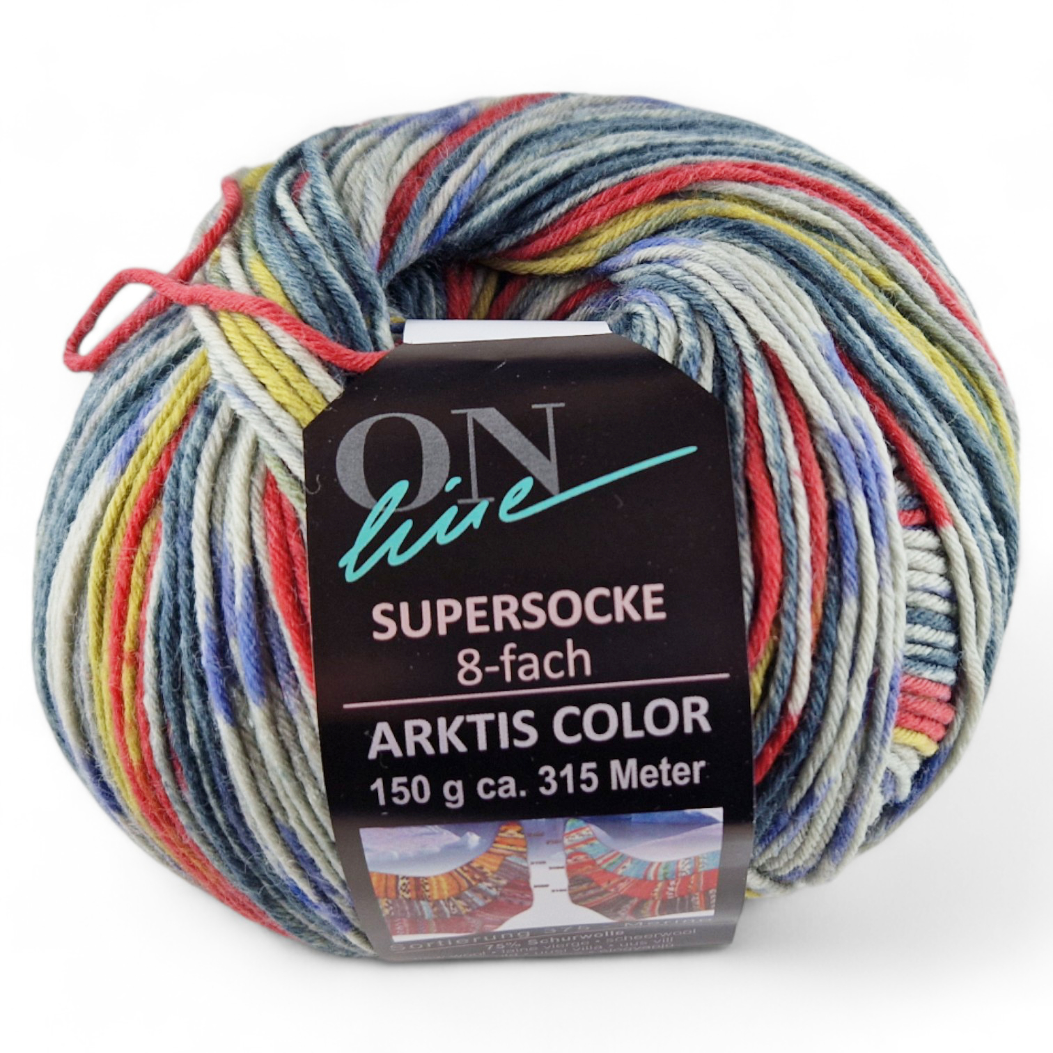 Supersocke 8-fach Merino Arktis Color von ONline 3012