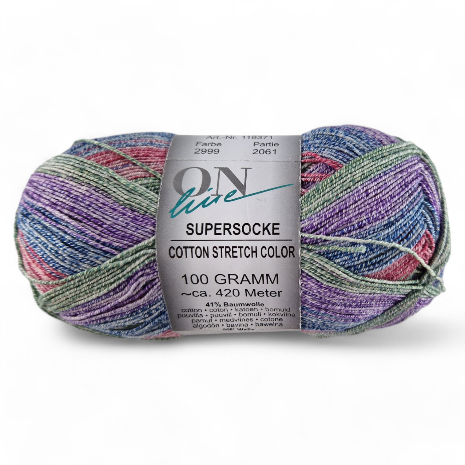 Supersocke Cotton Stretch Sort. 347 Color 4-fach von ONLine 2999