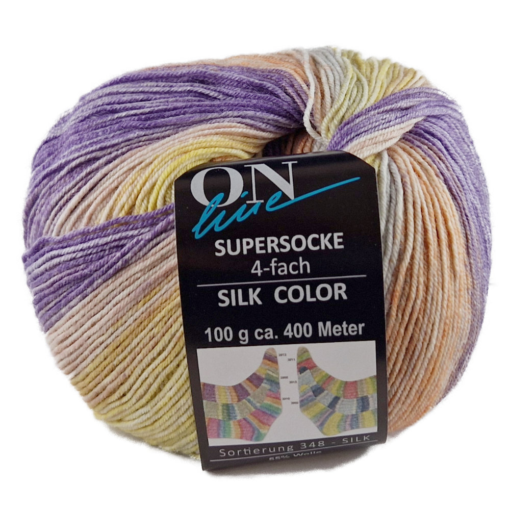 Supersocke 100 Silk Color, 4-fach von ONline Sort. 348 - 2912