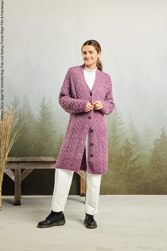 Jacke im Strukturmuster | Anleitungsheft + Wolle SHEEP  | Stricken | Veronika Hug, Woolly Hugs, Christophorus Verlag