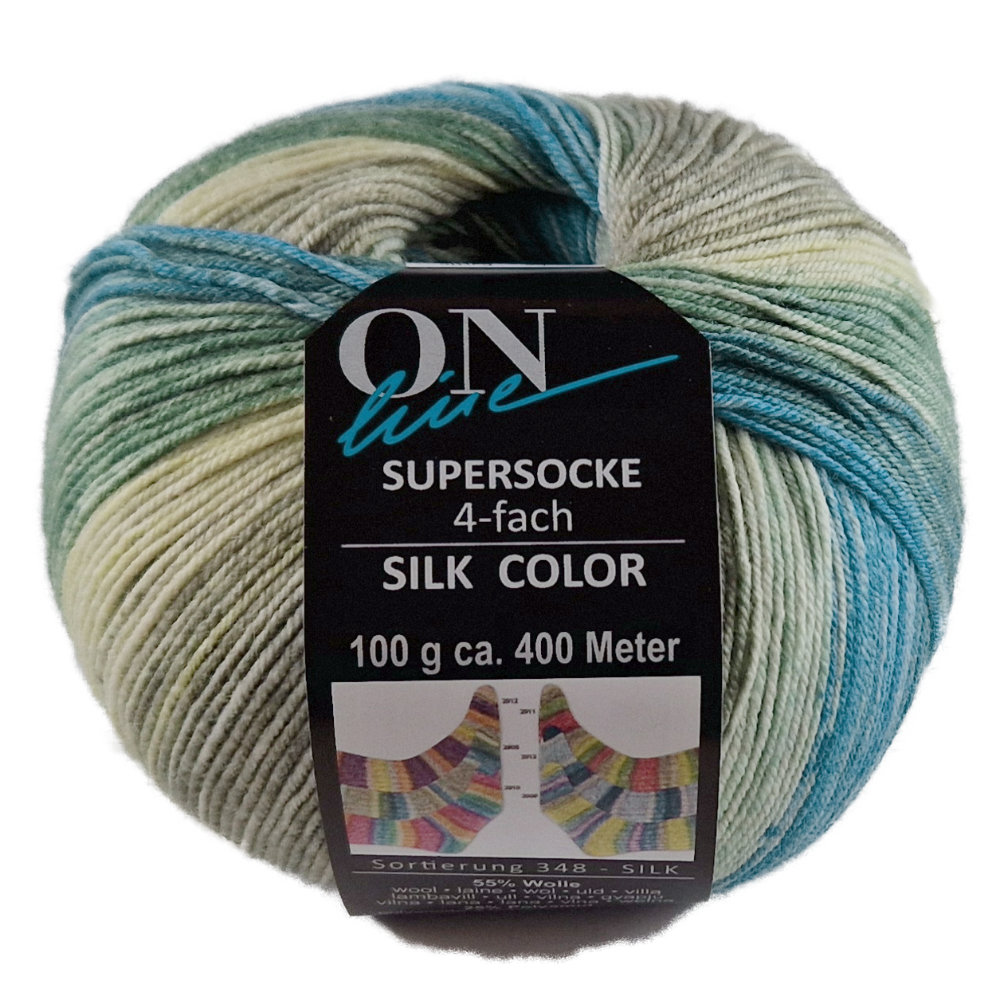 Supersocke Silk Sort. 348 Color 4-fach von ONline 2908