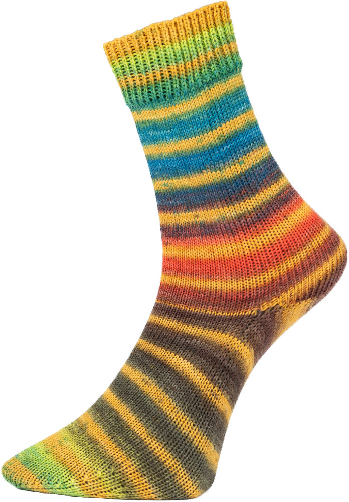 Paint Socks von Woolly Hugs 0214 - senf/petrol/orange