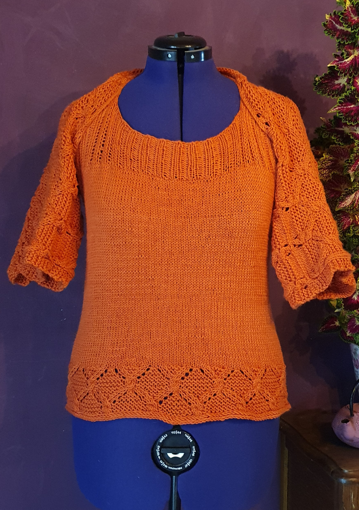 Pullover Schapulero mit Loch- und Zopfmuster | Einzelanleitung + Wolle My Fair Linie 449  | Stricken | Sylvie Rasch