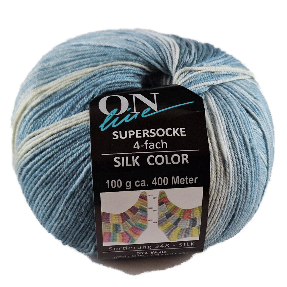 Supersocke Silk Sort. 348 Color 4-fach von ONline 2913