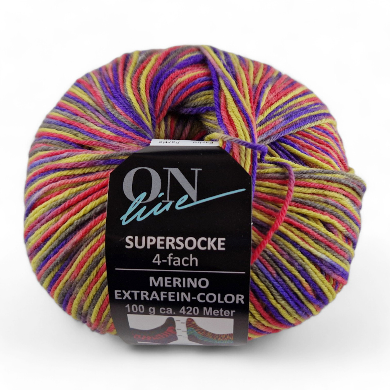 Supersocke Merino Extrafein Sort. 345 Color 4-fach von ONline 2891