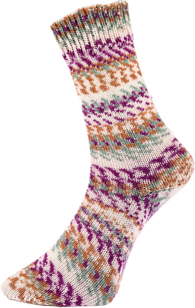 Fjord Socks Multicolor - 4-fach Sockenwolle von Pro Lana 0481 - fuchsia / beige