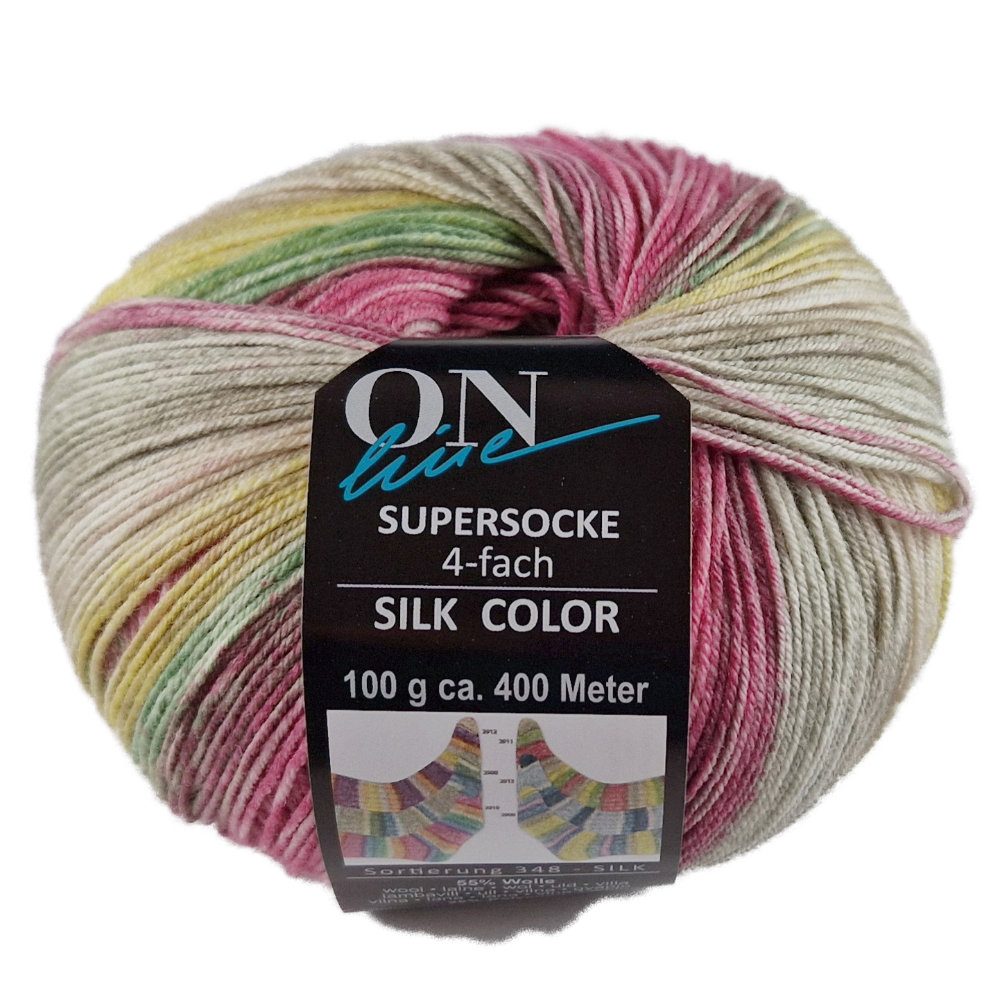 Supersocke Silk Sort. 348 Color 4-fach von ONline 2911