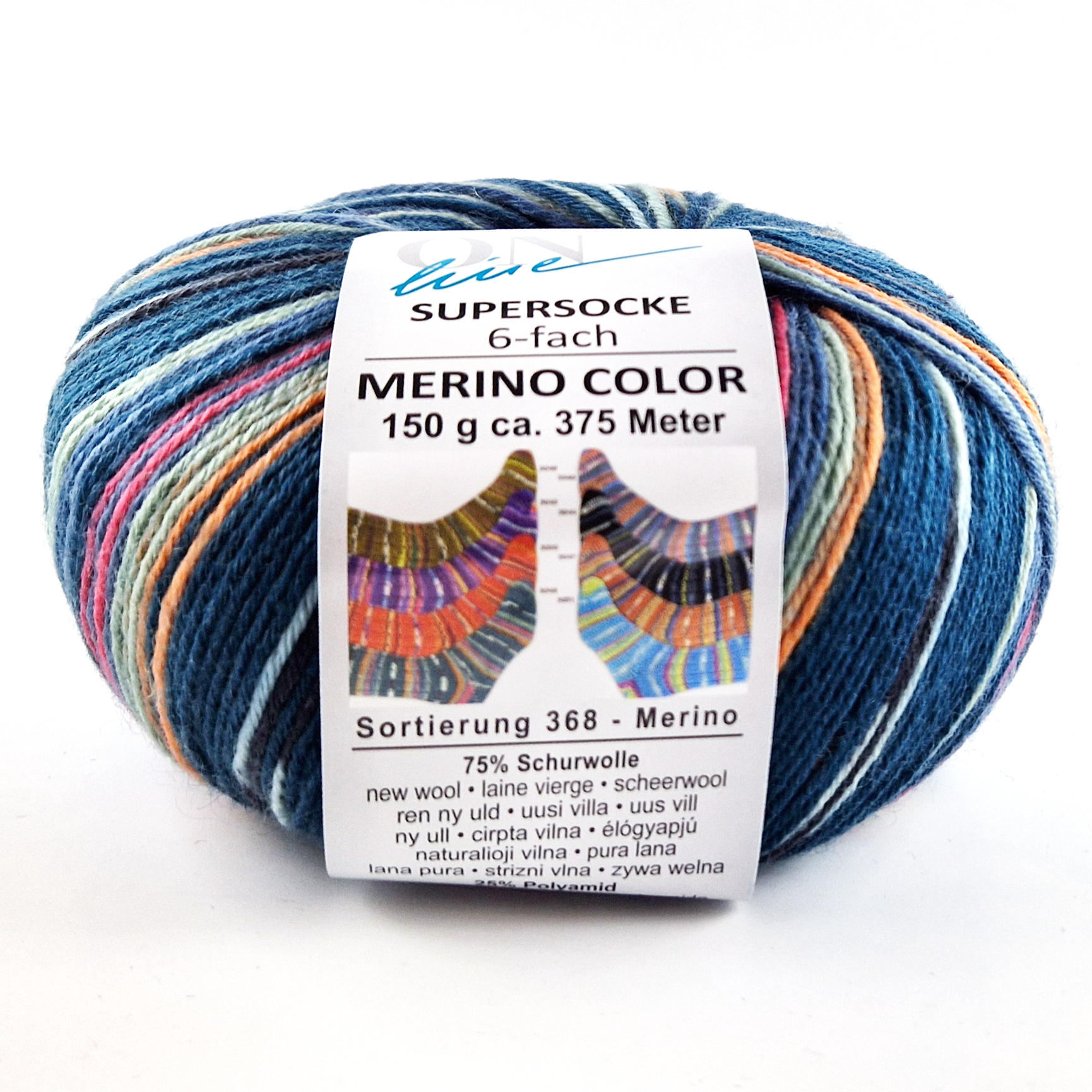 Supersocke 6-fach Merino Color von ONline 3046