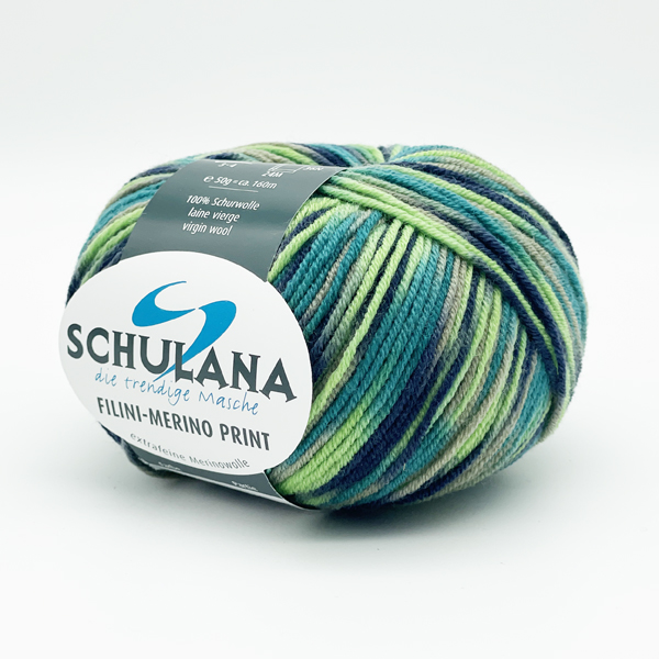 Filini-Merino Print von Schulana 0217 - grün/türkis/blau