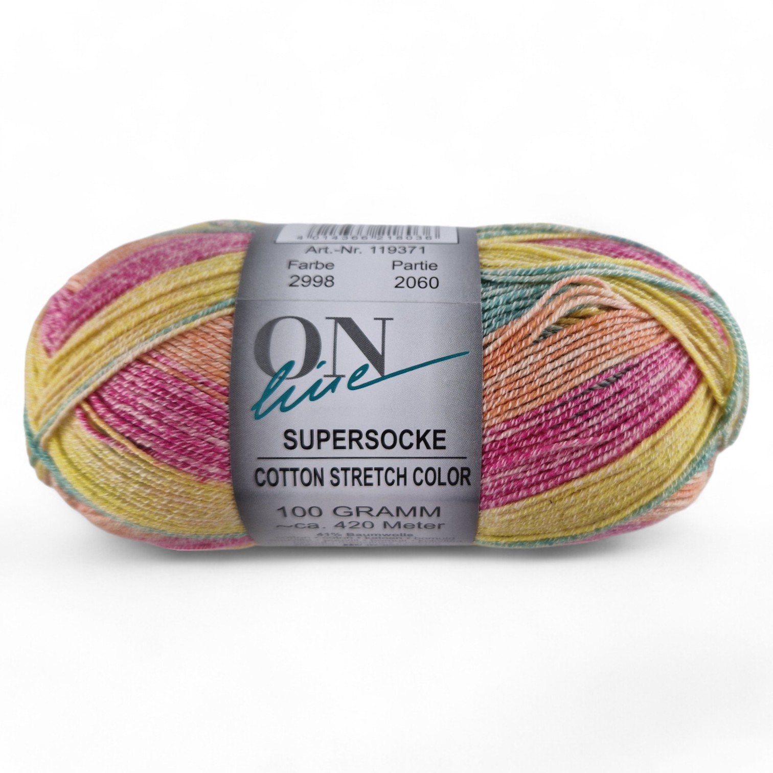 Supersocke Cotton Stretch Sort. 347 Color 4-fach von ONLine 2998