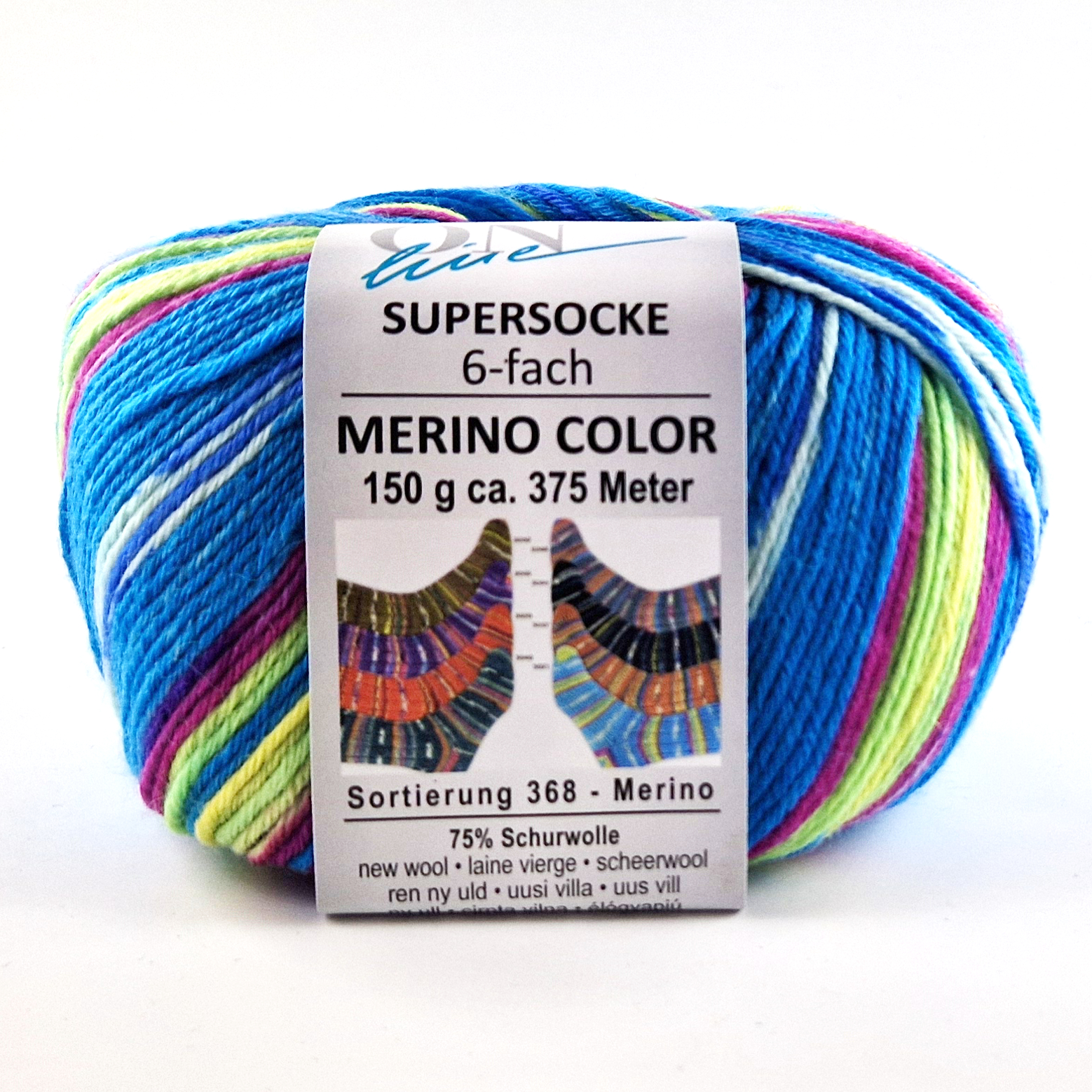 Supersocke 6-fach Merino Color von ONline 3051