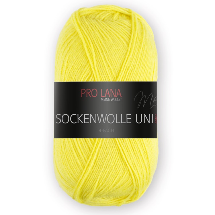 Sockenwolle uni - 4-fach von Pro Lana 0420 - zitrone