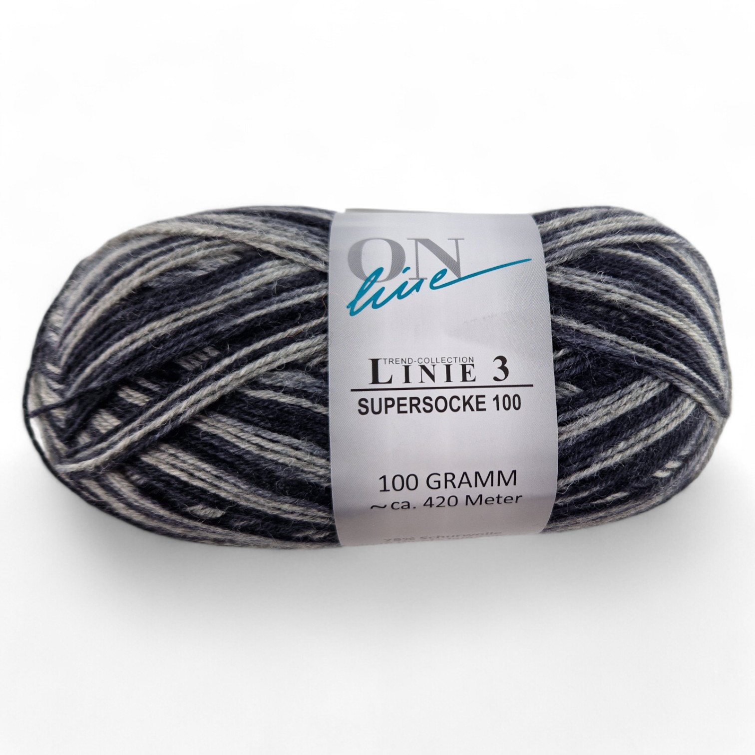 Supersocke 100 Linie 3 Color 4-fach von ONline Linie 3 - 0604 - schwarz/grau