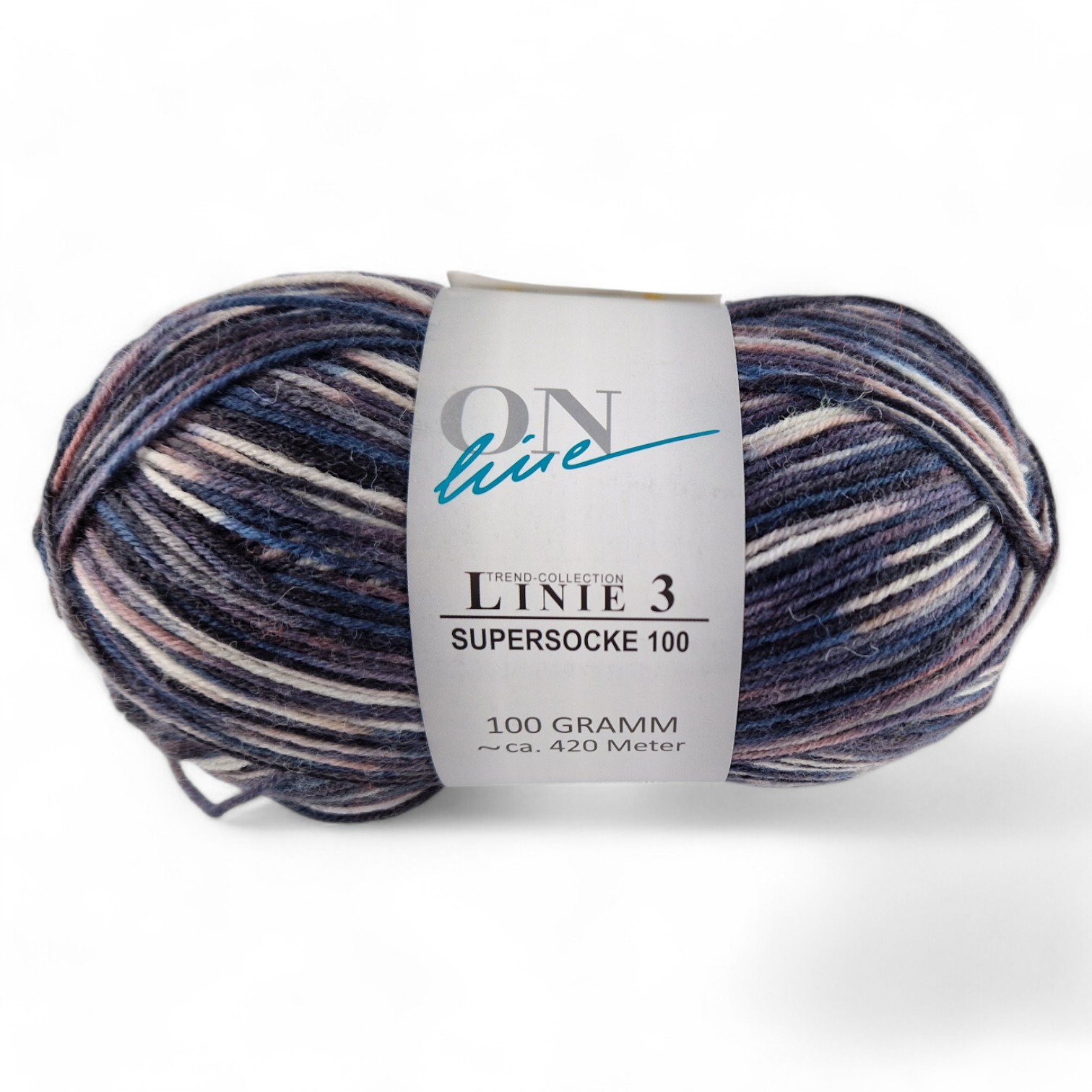 Supersocke 100 Linie 3 Color 4-fach von ONline Linie 3 - 0725 - taube/grau