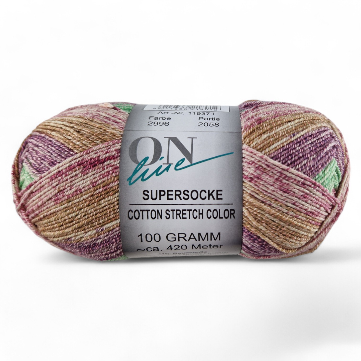 Supersocke Cotton Stretch Sort. 347 Color 4-fach von ONLine 2996