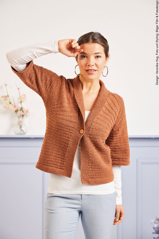 Strickjacke | Anleitungsheft + Wolle Merino Silk Socks Stretch, 4-fach  | Stricken | Veronika Hug, Woolly Hugs, Christophorus Verlag