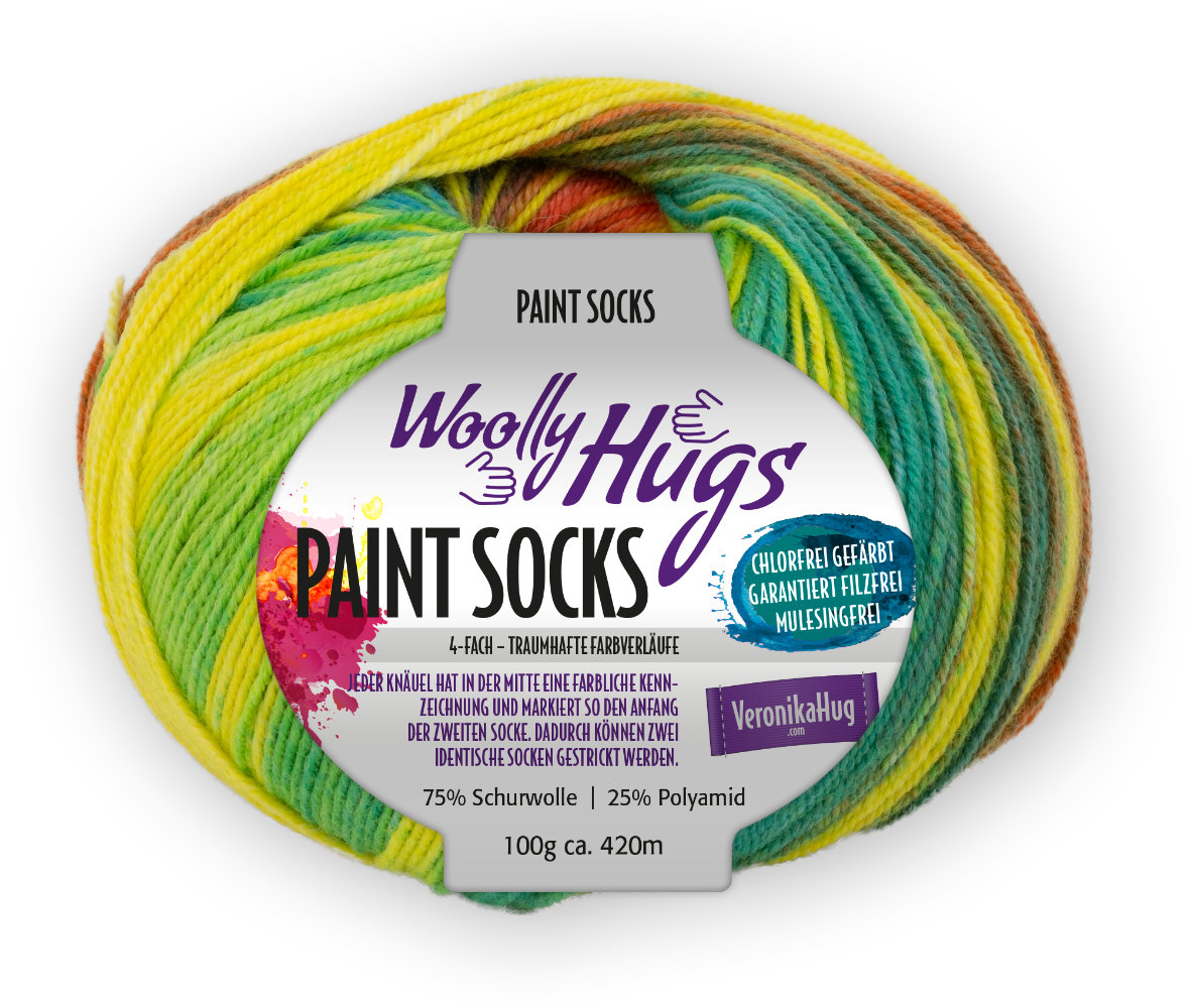 Paint Socks von Woolly Hugs 0211 - neon/gelb/grün