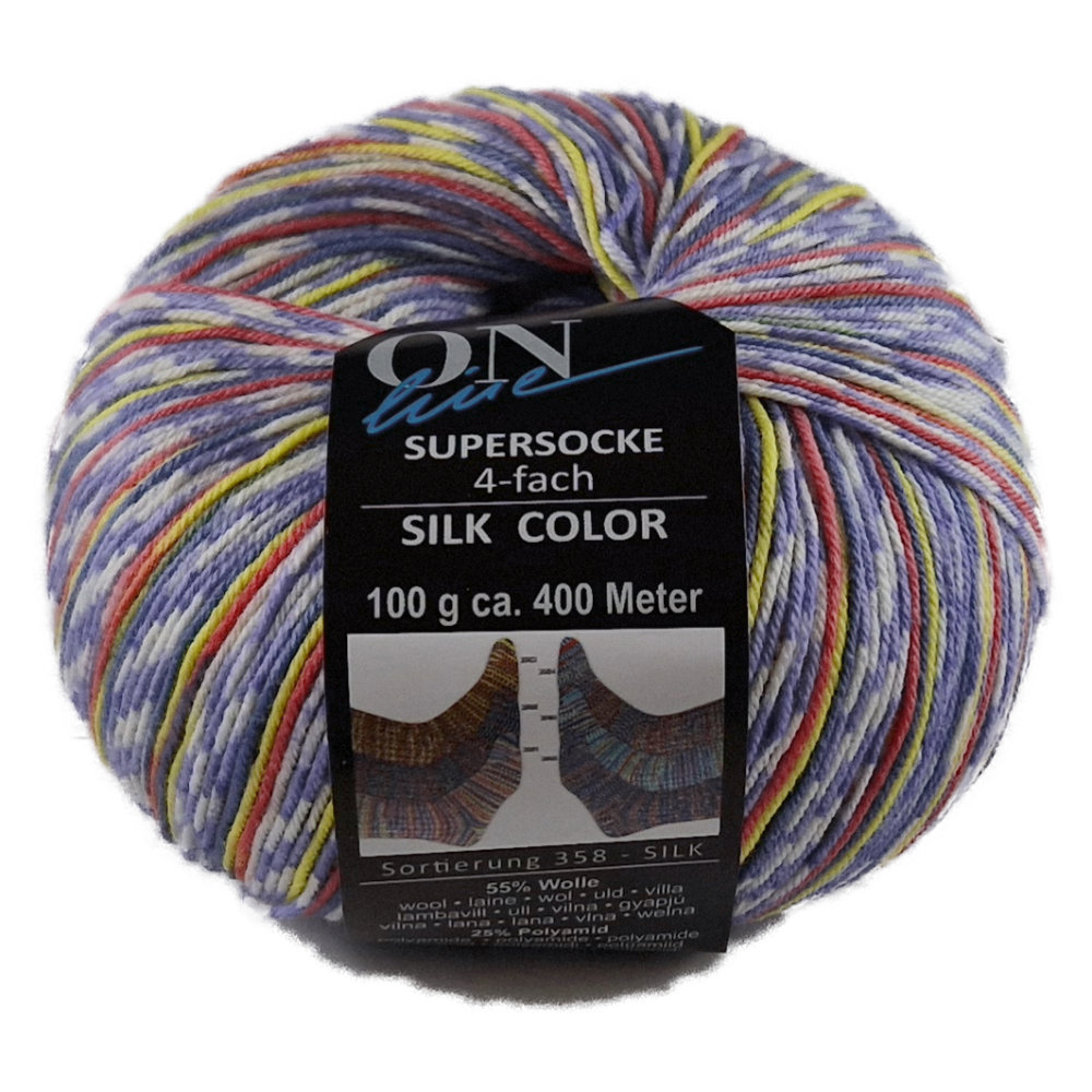 Supersocke 100 Silk Color, 4-fach von ONline Sort. 358 - 2981