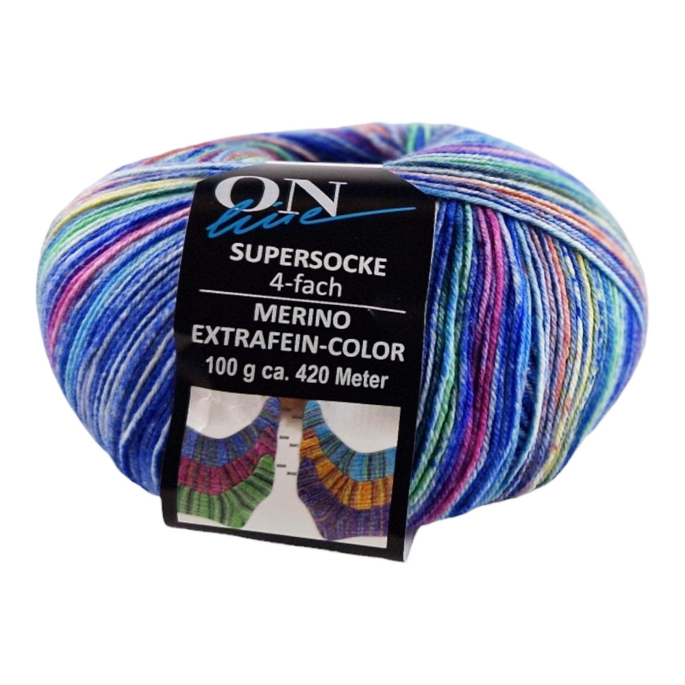 Supersocke Merino Extrafein Sort. 367 Color 4-fach von ONline 3039