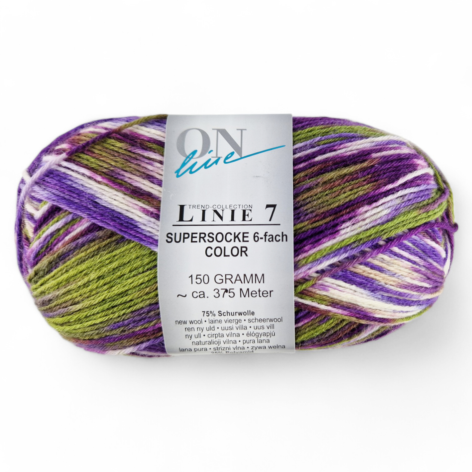 Supersocke 6-fach Linie 7 Color ONline 0702 - lila / grün