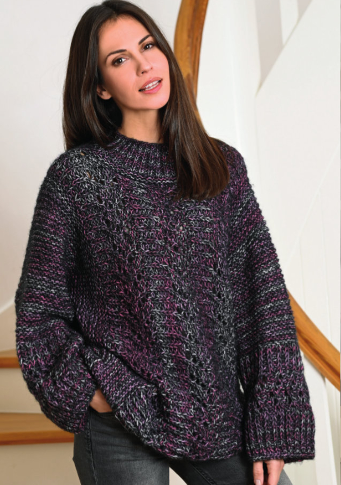 Quergestrickter Pullover | Anleitungsheft | Wolle Cabello Linie 481  | Stricken | ONline