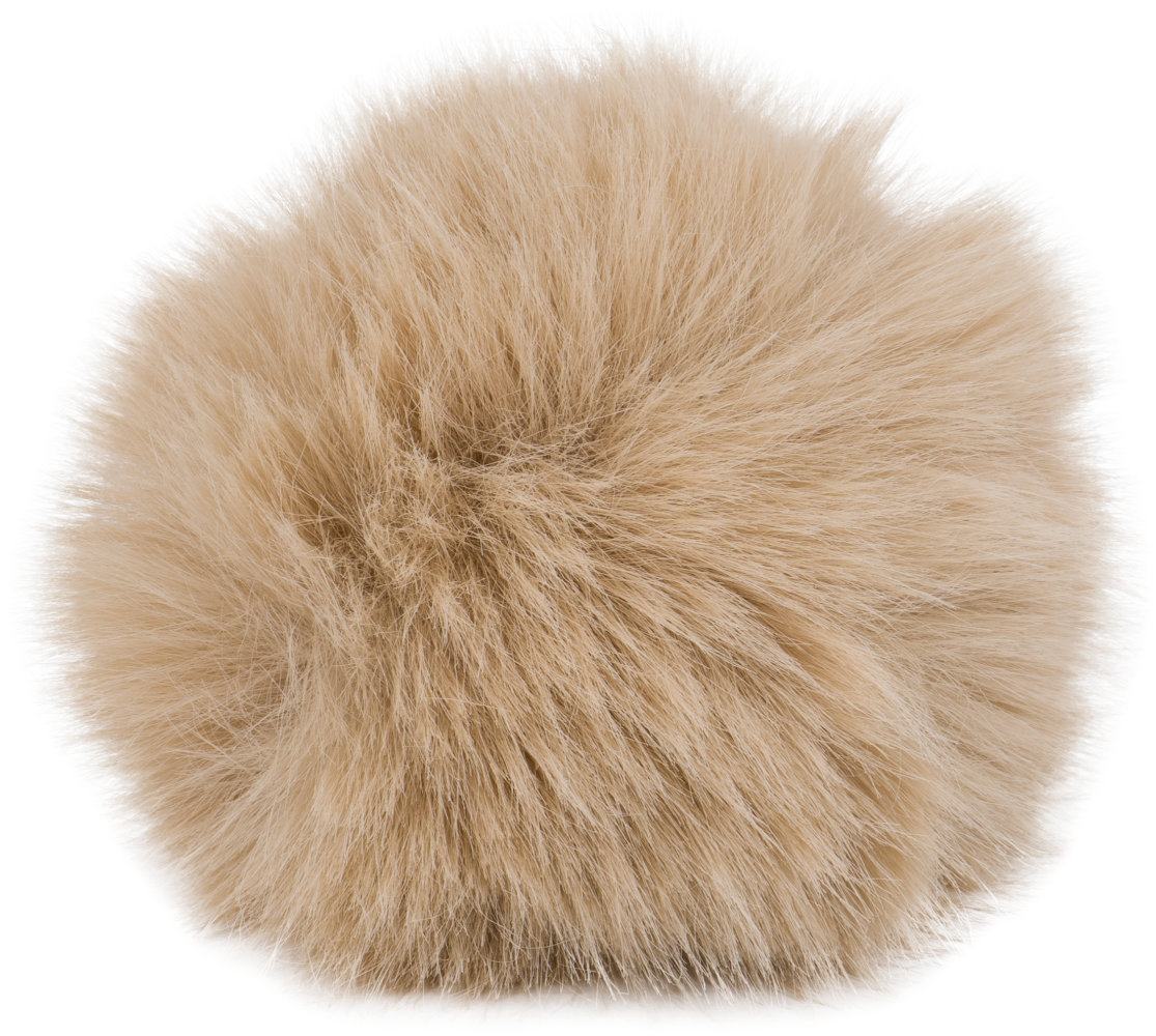 Chinchilla Pompon mit Druckknopf beige