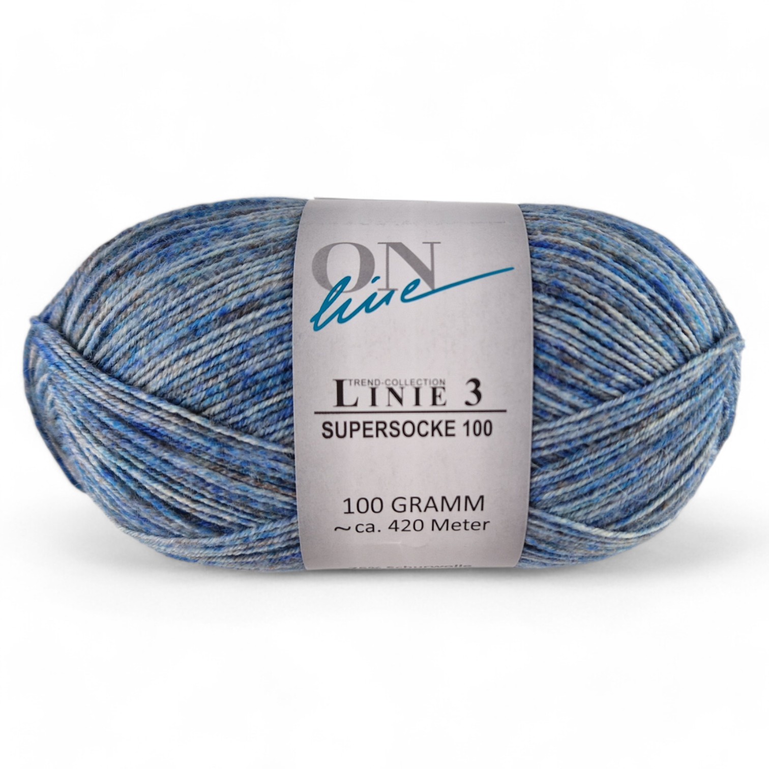 Supersocke 100 Linie 3 Color 4-fach von ONline Linie 3 - 0718 - hellblau/jeans