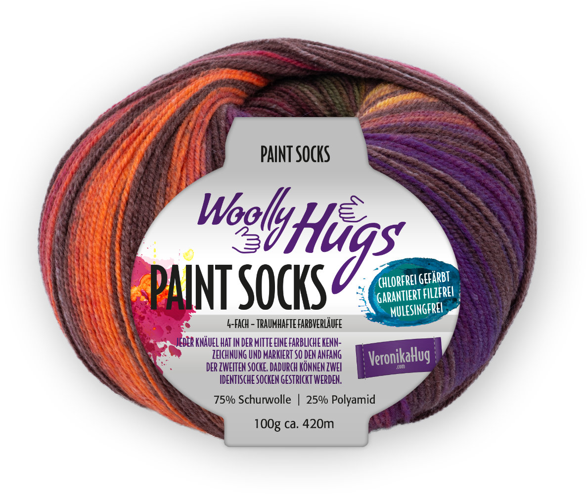 Paint Socks von Woolly Hugs 0208 - orange/braun