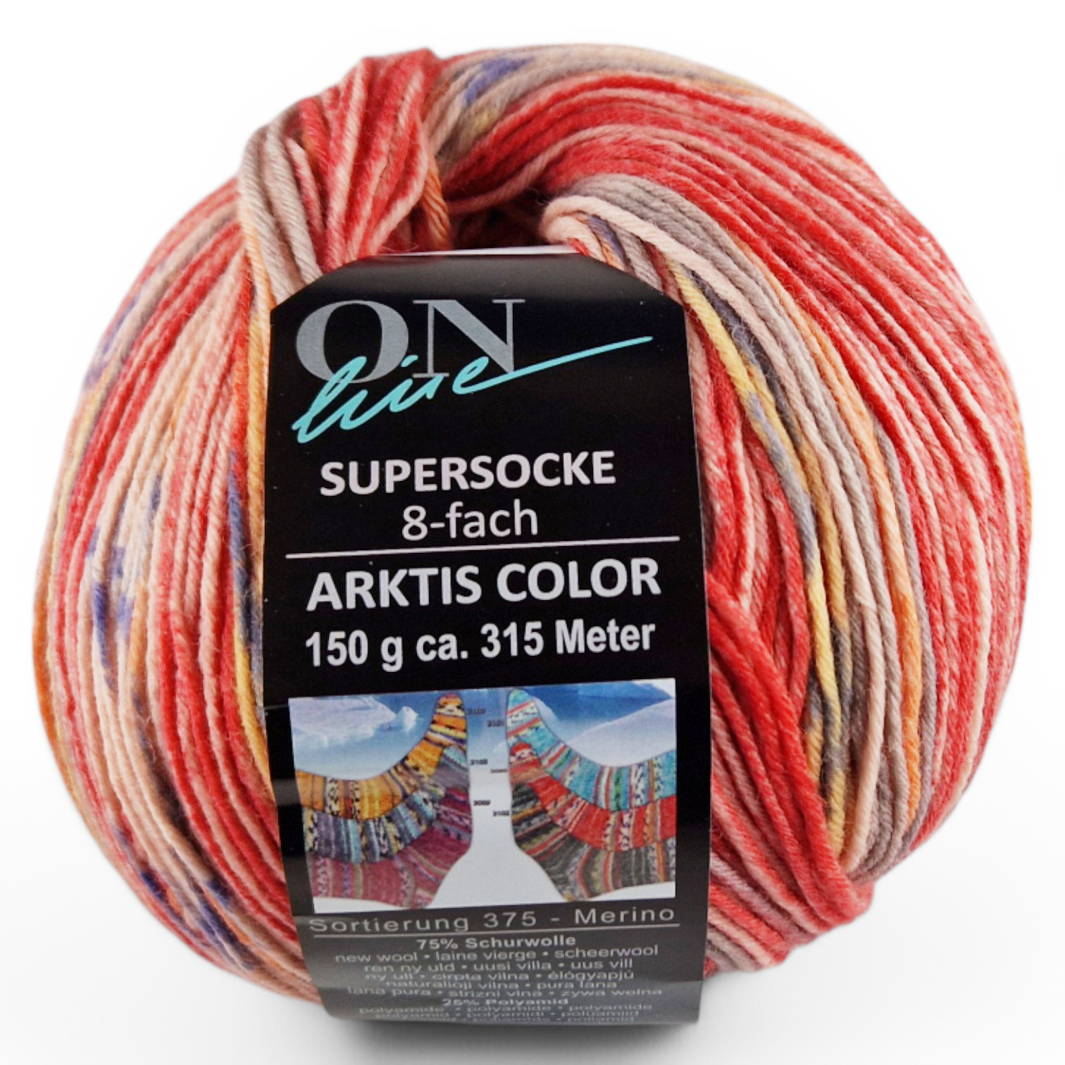 Supersocke 8-fach Merino Arktis Color von ONline 3099