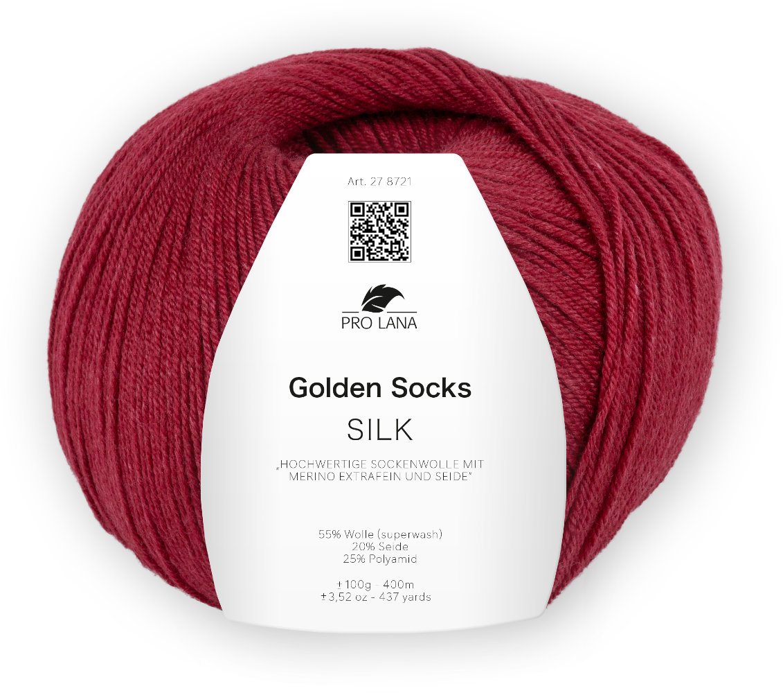 Silk Golden Socks - 4-fach Sockenwolle von Pro Lana 0031 - weinrot