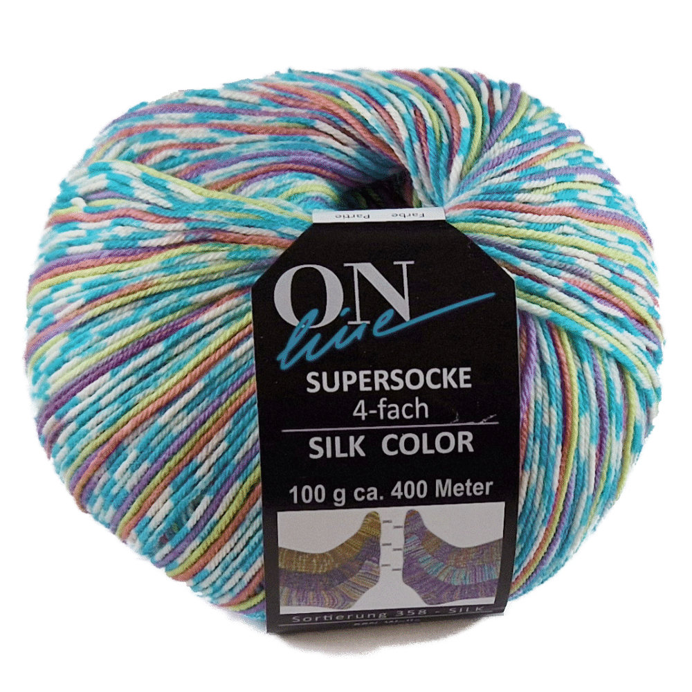 Supersocke Silk Sort. 358 Color 4-fach von ONline 2980