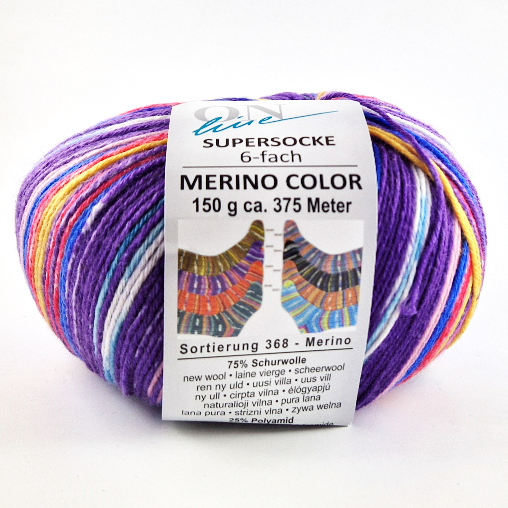 Supersocke 6-fach Merino Color von ONline 3045