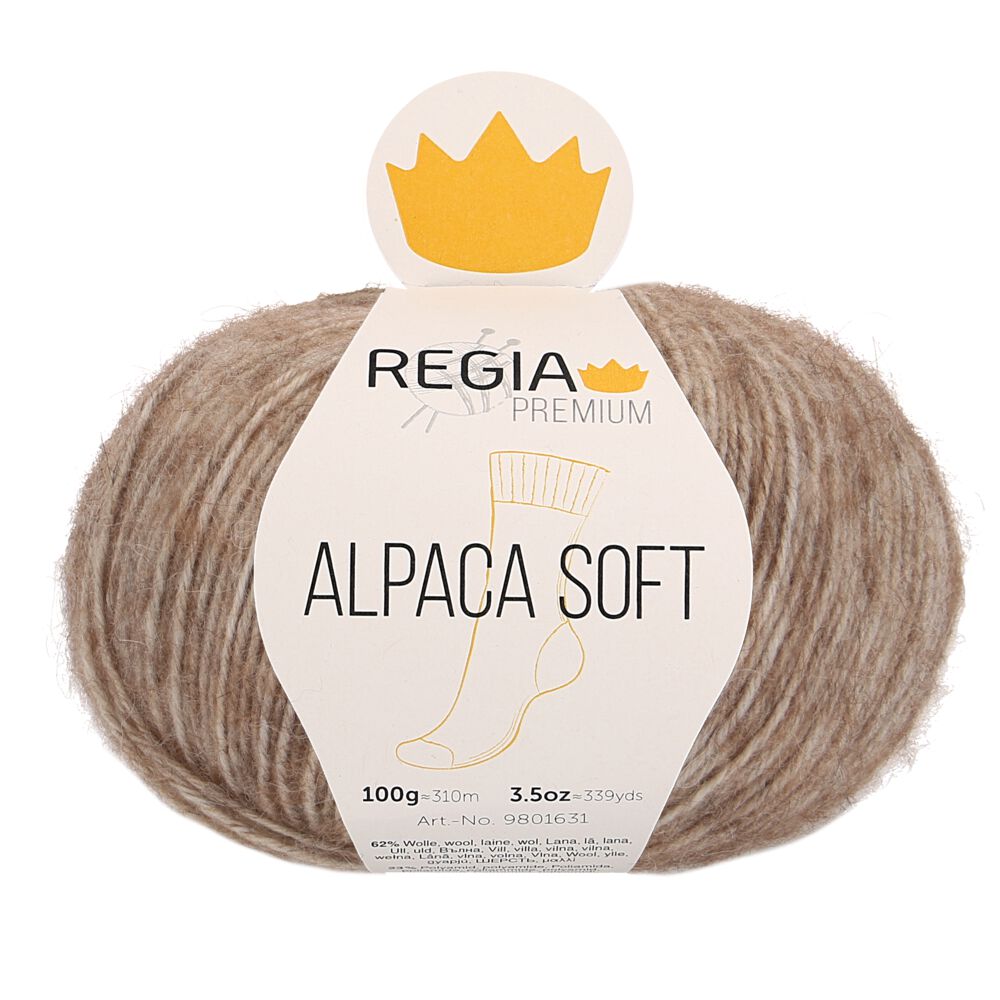 Premium Alpaca Soft Uni 4-fach Sockenwolle 100 g von Regia