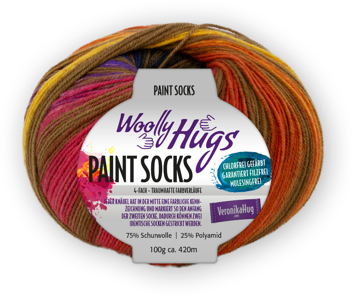 Paint Socks von Woolly Hugs 0213 - terra/khaki/lila