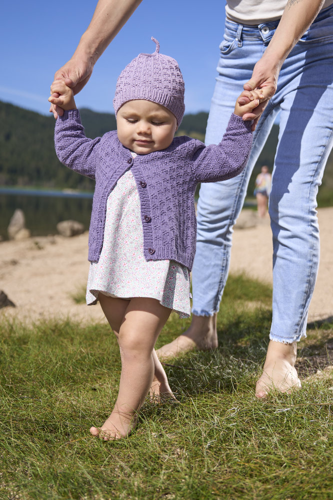 Jäckchen mit Strukturmuster | Anleitungsheft + Wolle Baby Cotton  | Stricken | Pro Lana