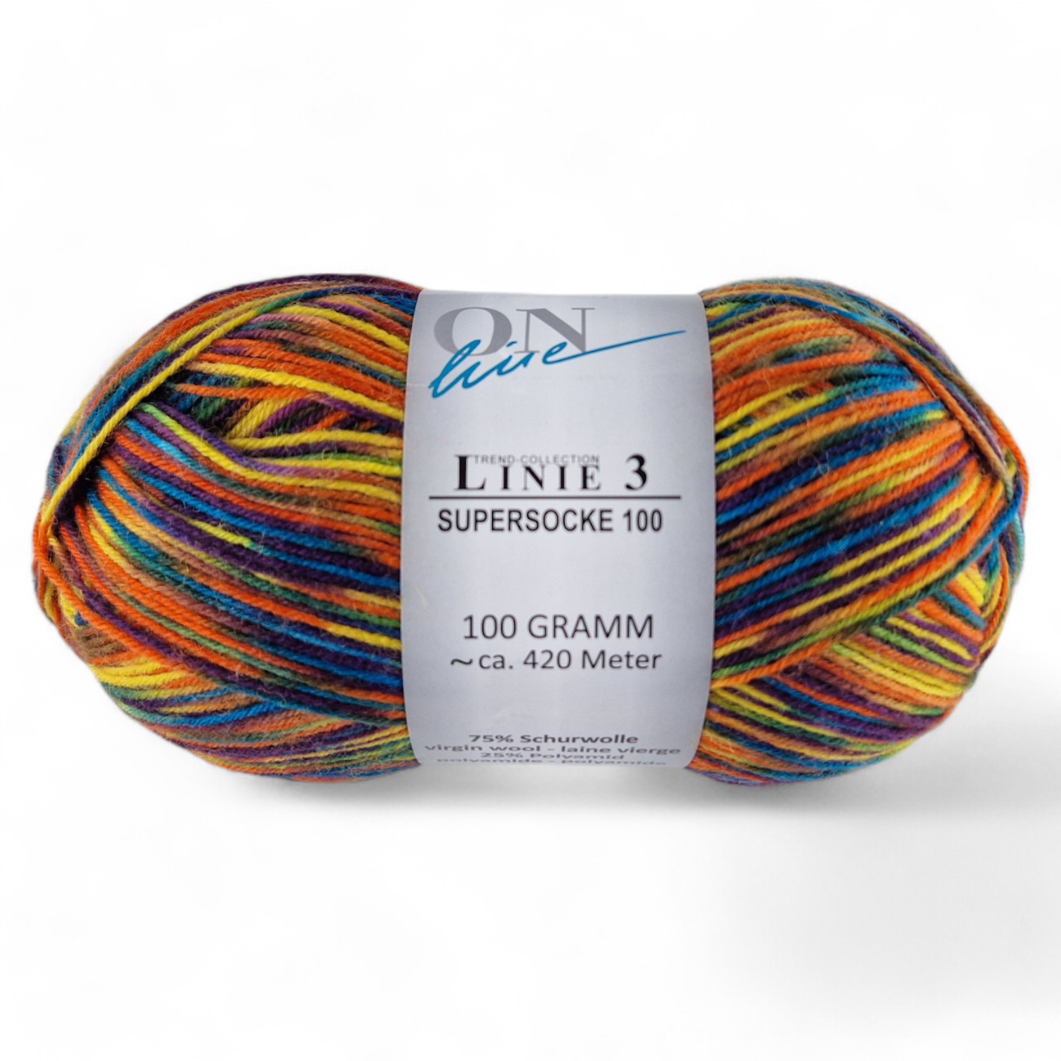 Supersocke 100 Linie 3 Color 4-fach von ONline Linie 3 - 1005 - harlekin