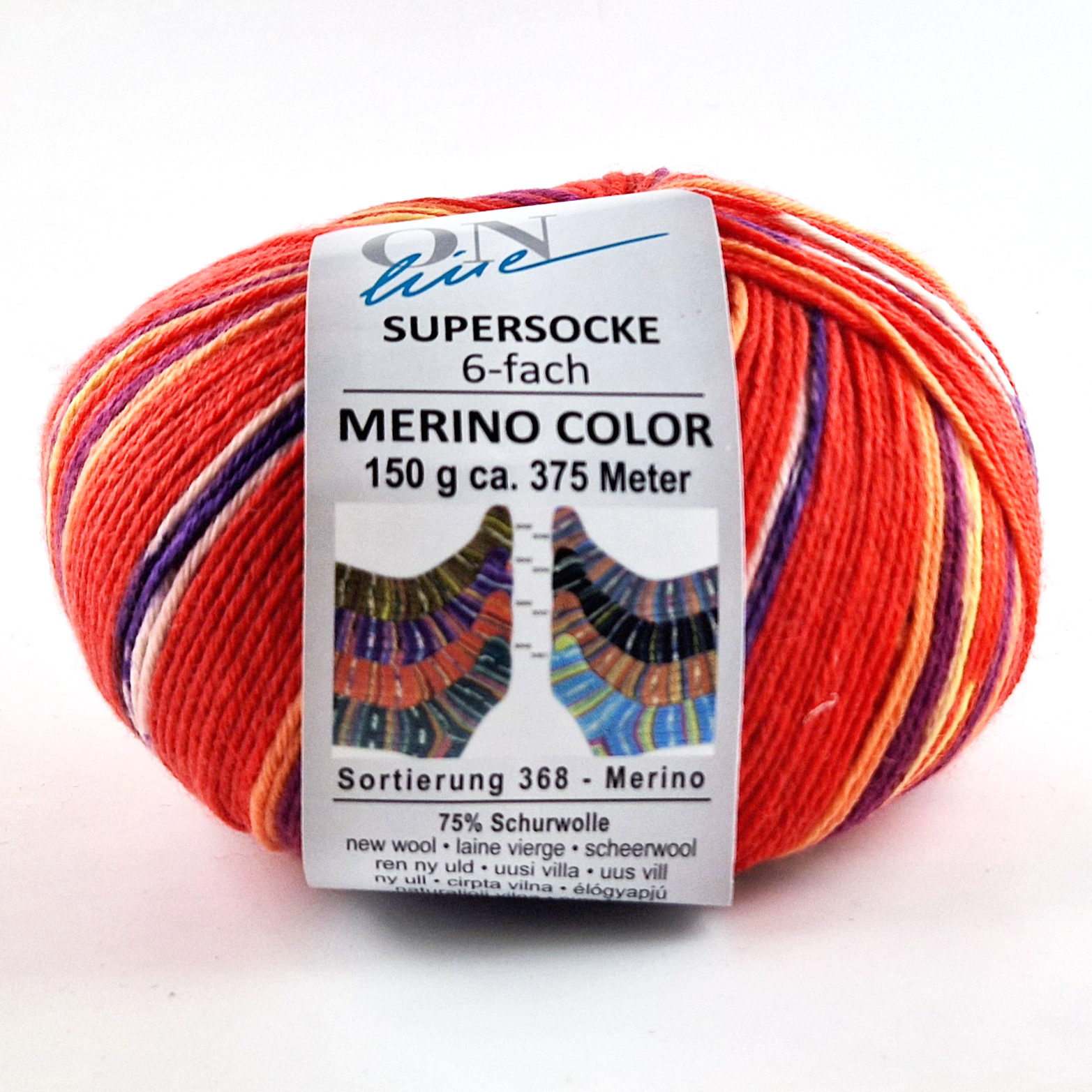 Supersocke 6-fach Merino Color von ONline 3050