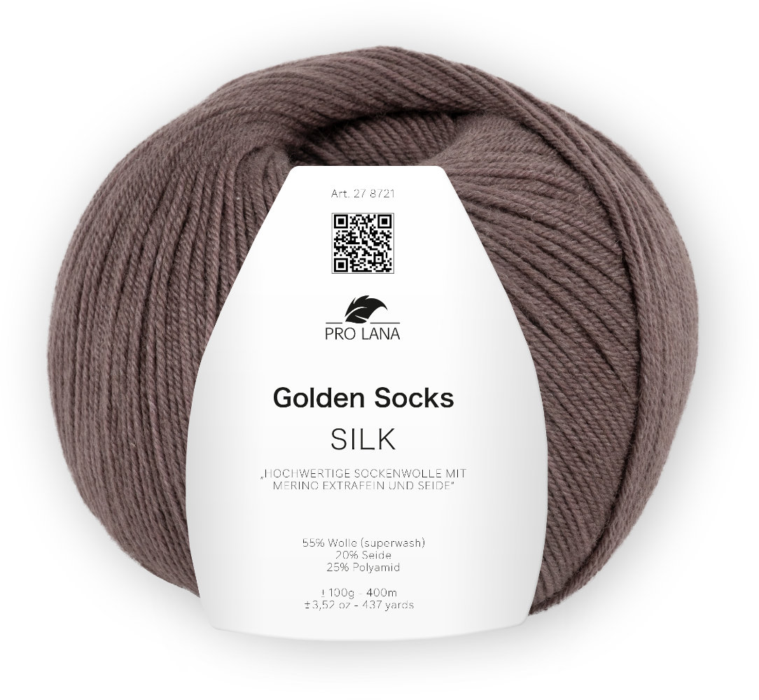 Silk Golden Socks - 4-fach Sockenwolle von Pro Lana 0010 - schlamm