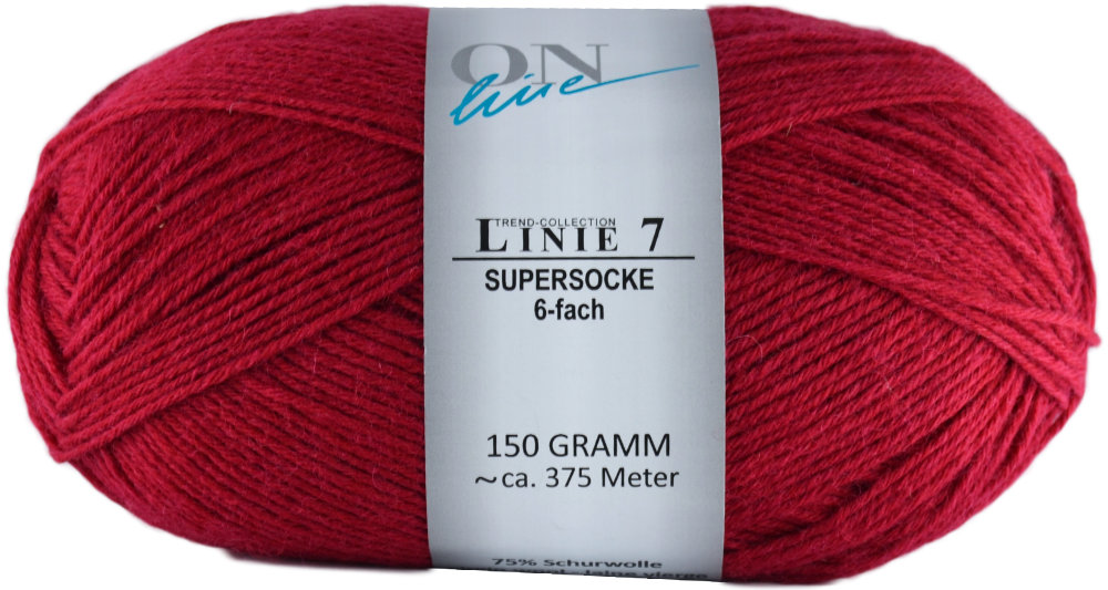 Supersocke 6-fach Linie 7 Uni von ONline 0004 - ziegelrot