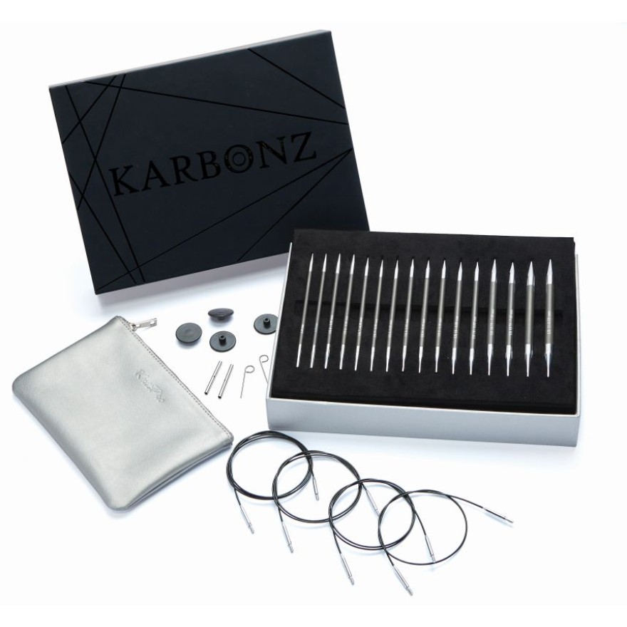 Nadelspitzen Set Deluxe Karbonz Box of Joy, 3,50 - 8,00 mm von knit pro