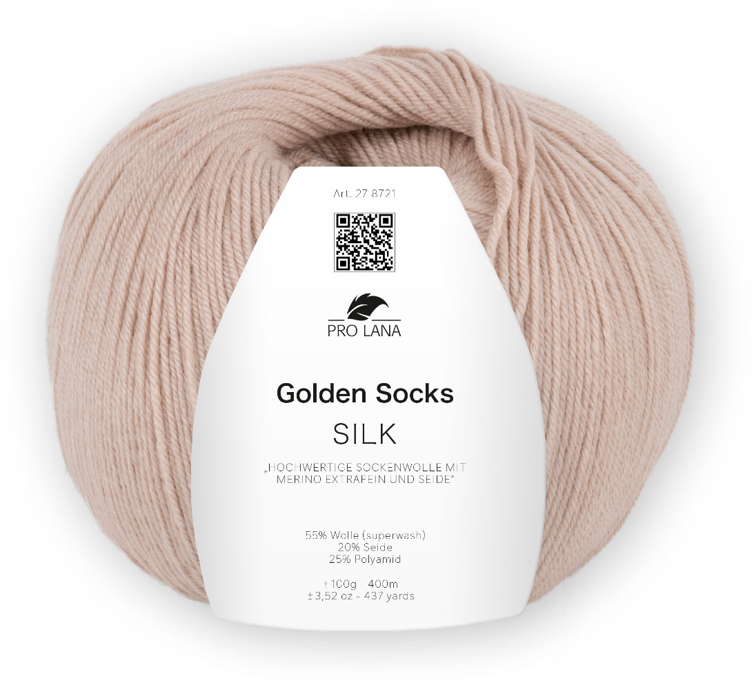 Silk Golden Socks - 4-fach Sockenwolle von Pro Lana 0006 - camel