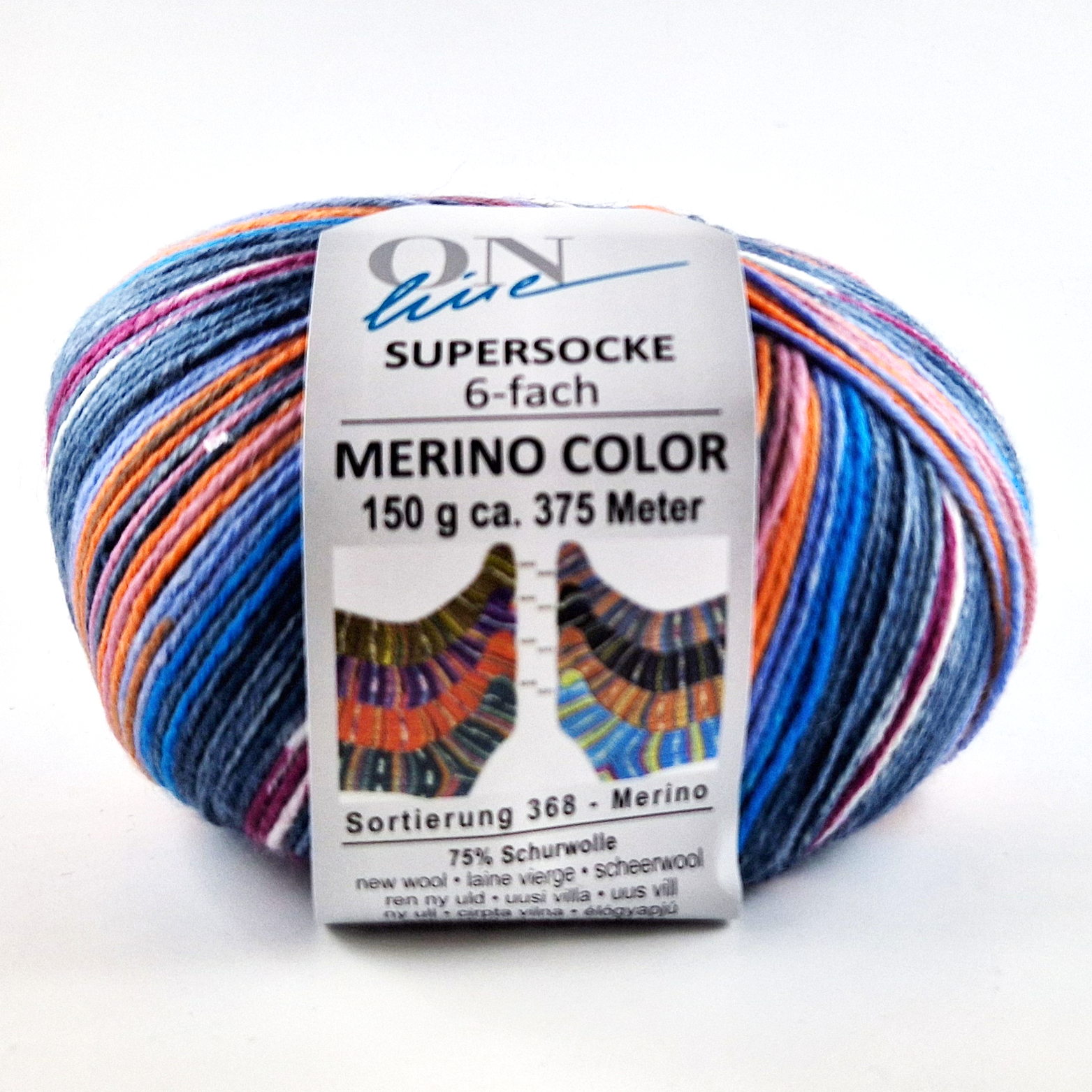 Supersocke 6-fach Merino Color von ONline 3048